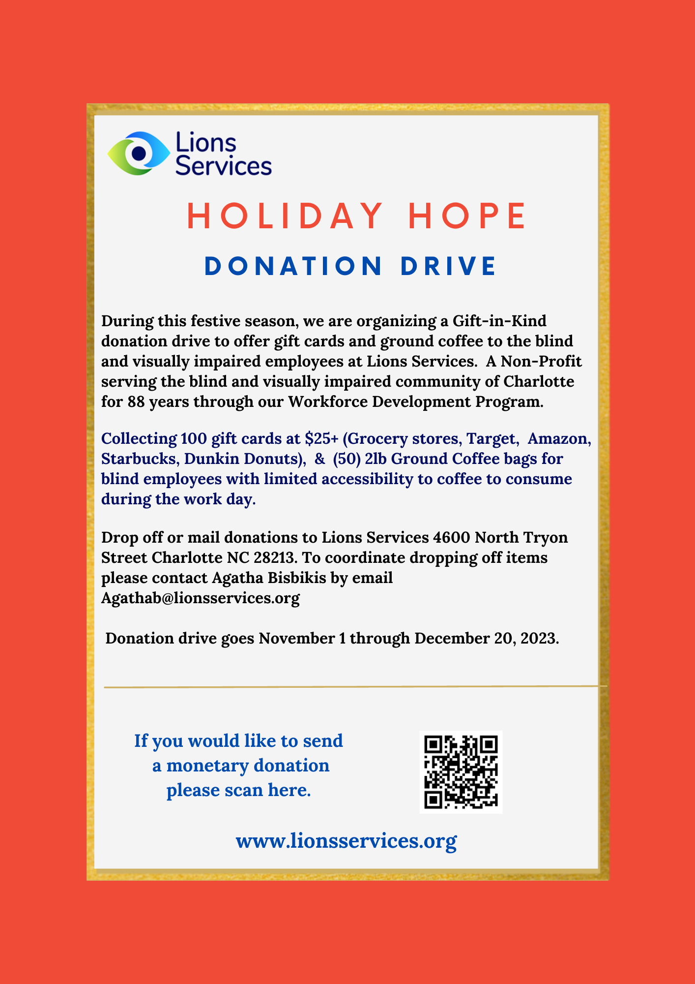Lions Services Holiday Hope Donation Drive