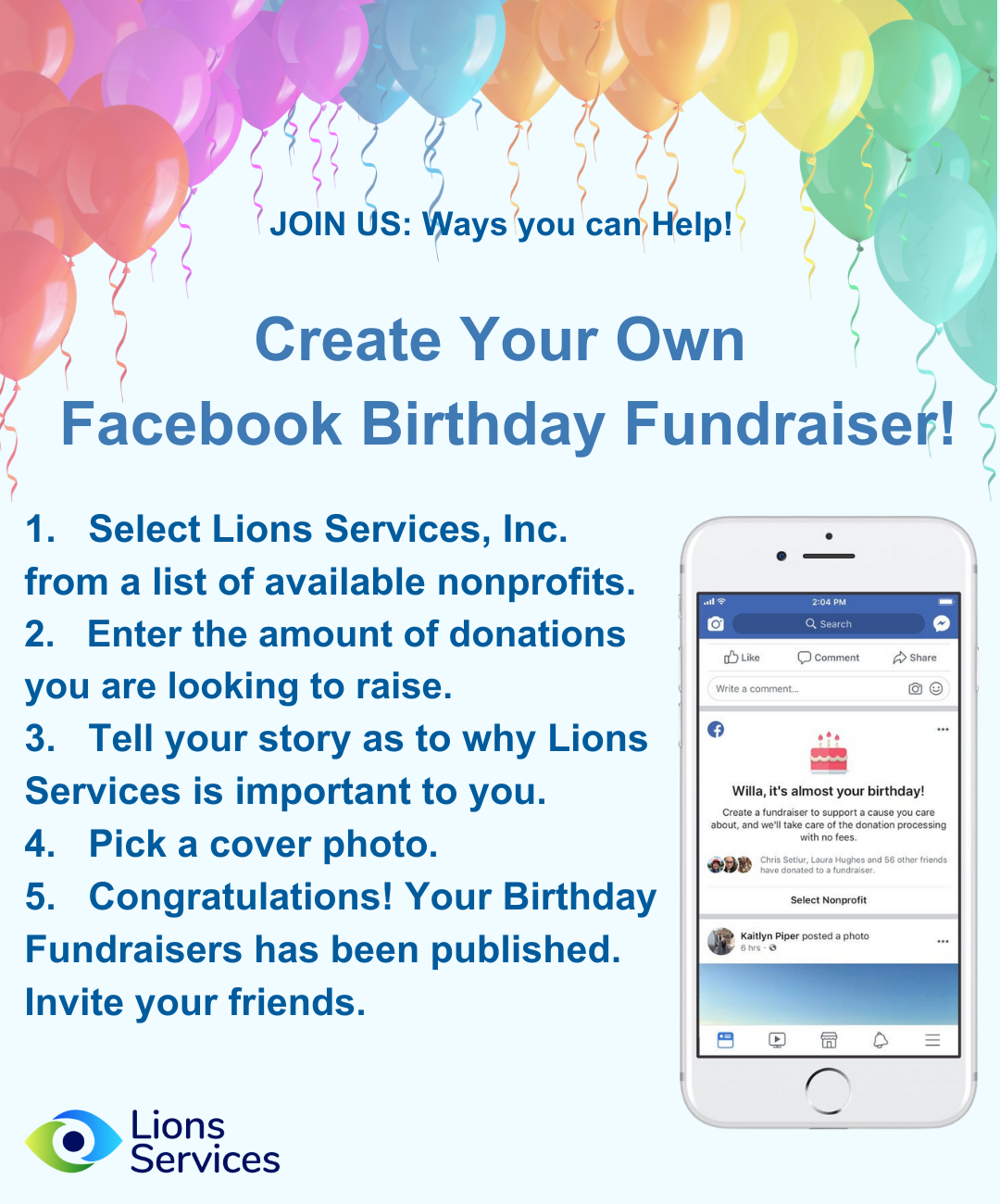 Want to learn about different ways you can support Lions Services?