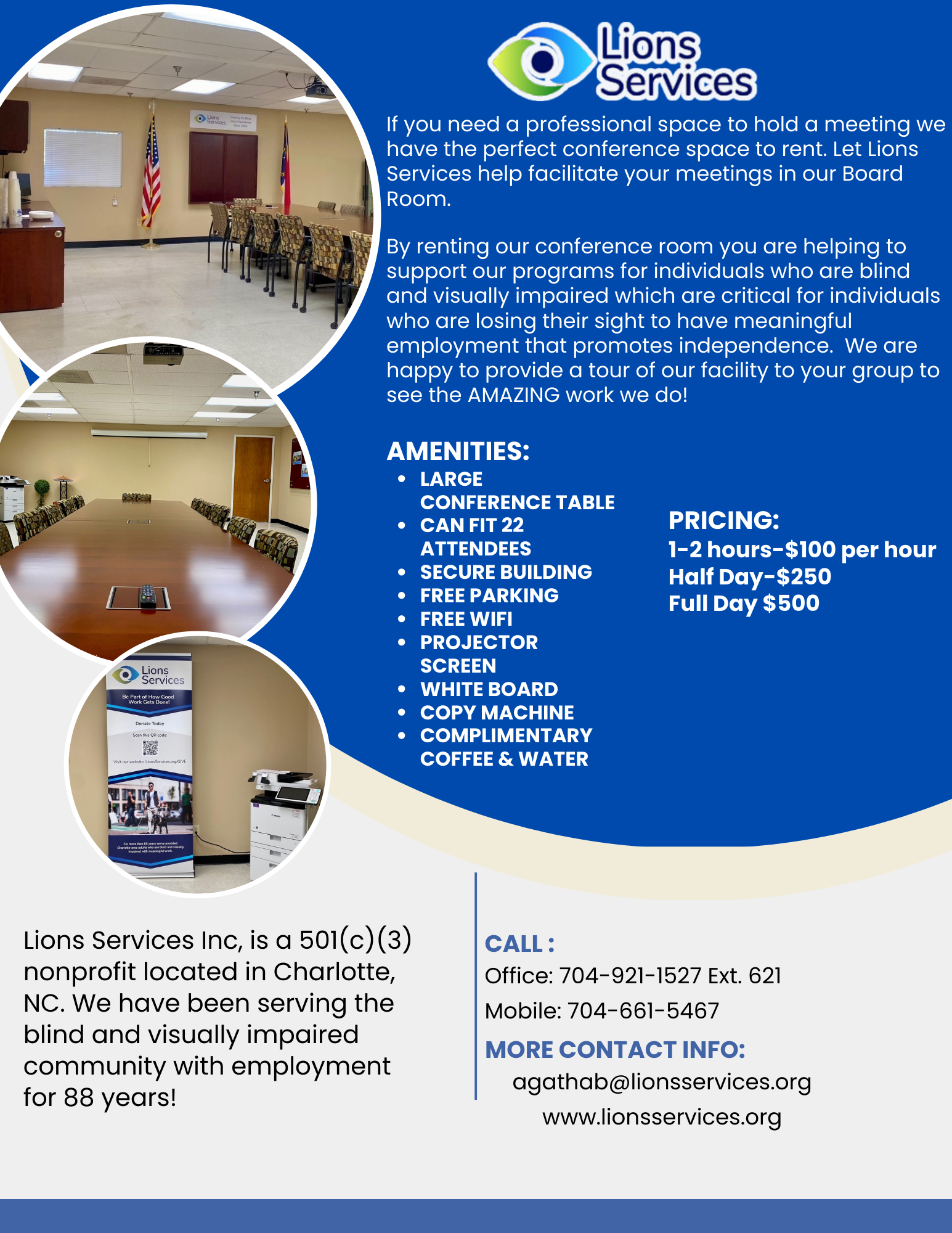 Rent Lions Services' Board Room for You & Your Team!