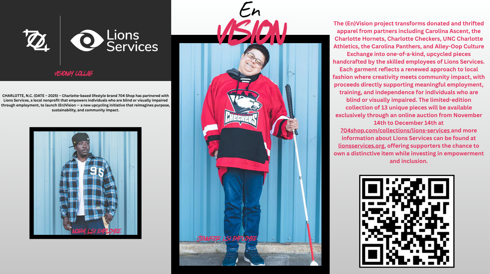 Press Release: 704 Shop x Lions Services Launch “(En)Vision,” an Upcycling Project Supporting Employment for the Blind and Visually Impaired